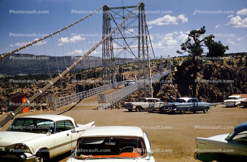 Chevy, Dodge, cars, Royal Gorge Bridge, June 1960