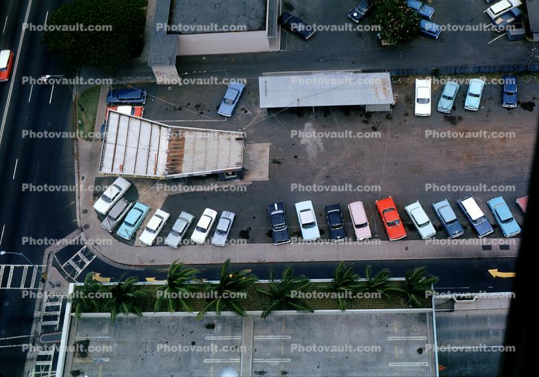 Parked Cars, looking down, Miami, 1960s