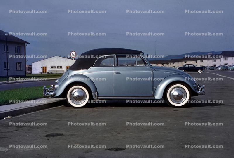 Volkswagen Beetle, Car, Automobile, Cabriolet, 1950s