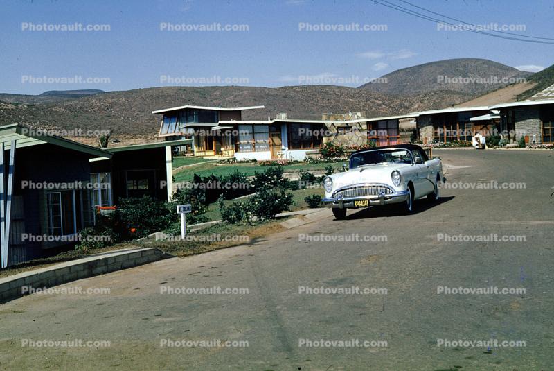 Hussong's El Morro Cabanas, Motel, 1954 Buick Century, Car, Ensenada, Mexico, 1958, 1950s