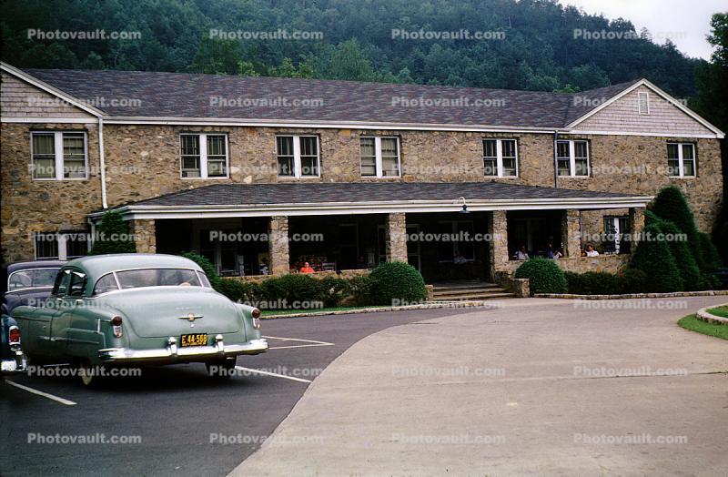Oldsmobile, Hotel, Cars, Parking Lot, 1950s