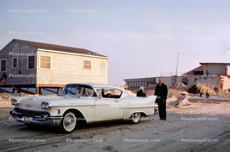 1959 Cadillac, car, fins, Ortley Beach, New Jersey, July 1962, 1960s