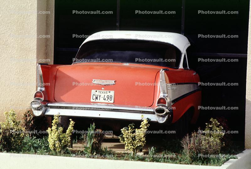 1957 Chevrolet Bel Air, fins, car, taillight, rear, tail light, back end, 1950s