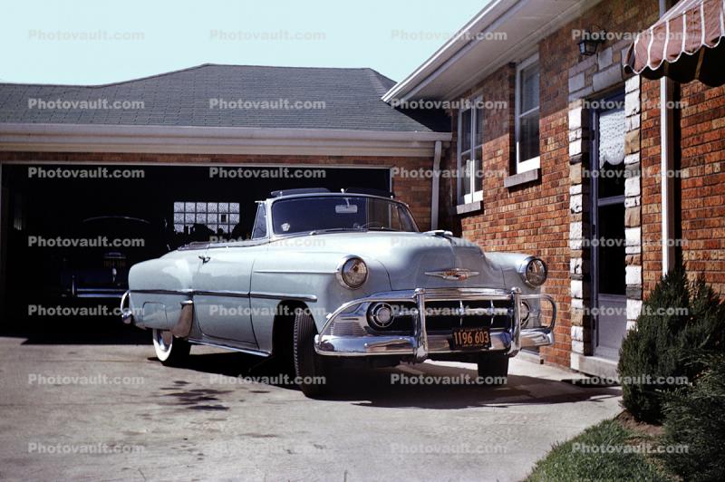 Chevy Bel Air, Chevrolet, car, cabriolet, 1950s