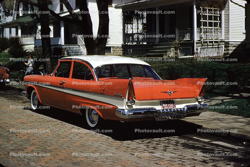 1957 Plymouth Belvedere, Tail Fins, suburbia, 1950s