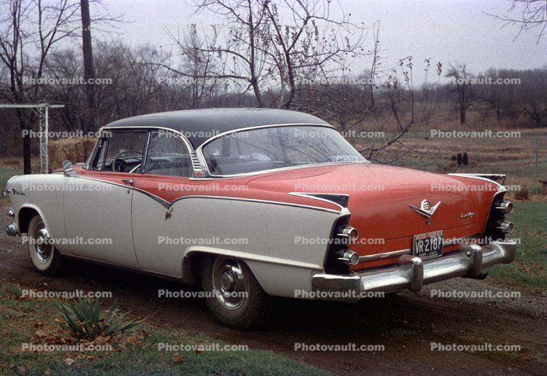 1955 Dodge Royal Lancer, rear tail lights, bumper, two-door coupe, 1950s
