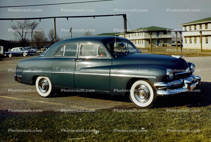 1951 Ford Mercury, 4-door sedan, Car, Dagmar Bumps, whitewall tires, 1950s