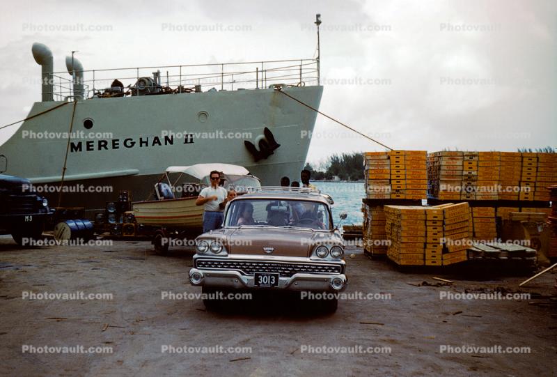 Ford Fairlane Station Wagon, Mereghan II Cargo Ship, 1959, 1950s