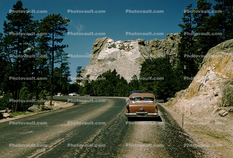 Oldsmobile, Mount Rushmore, Highway, Roadway, 1950s