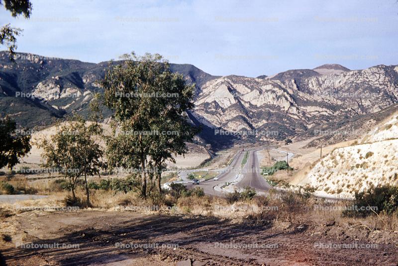 PCH, Gaviota Pass, Pacific Coast Highway 1, Santa Barbara County, 1950s