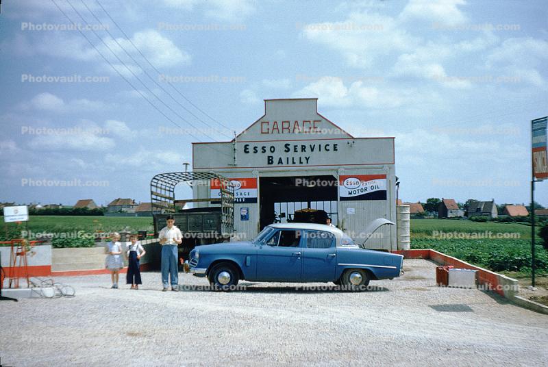 Esso Garage, Bailly, near Calais, 1950s