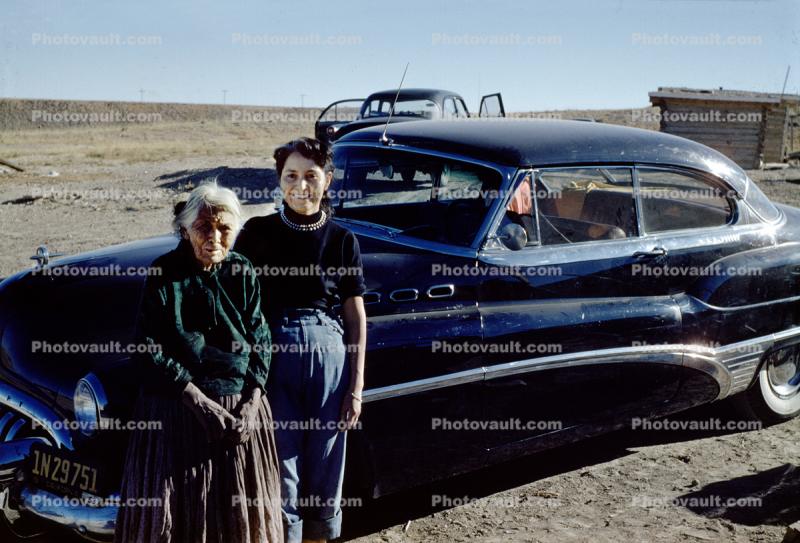 Native American Women, Grandmother, Oldsmobile, 1953, 1950s
