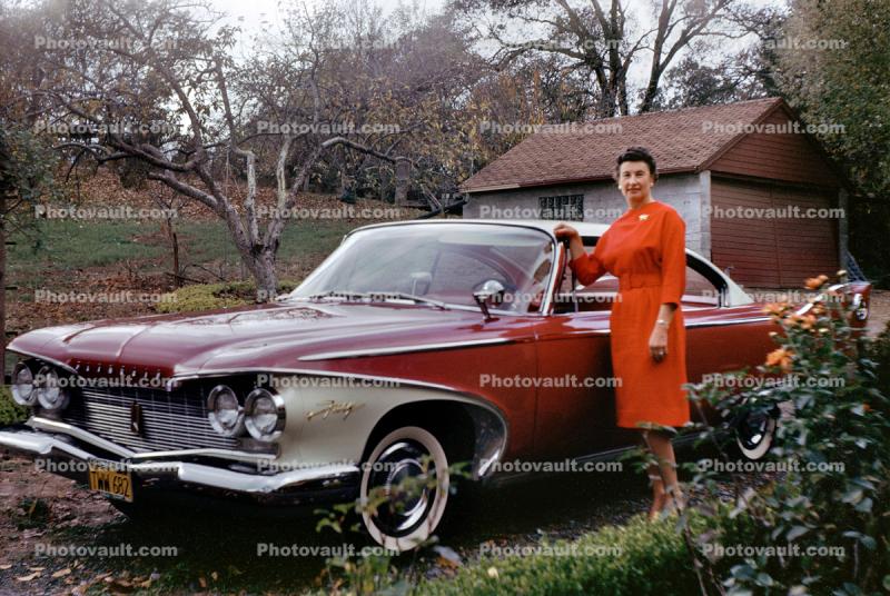 Lady with her 1960 Plymouth Fury
