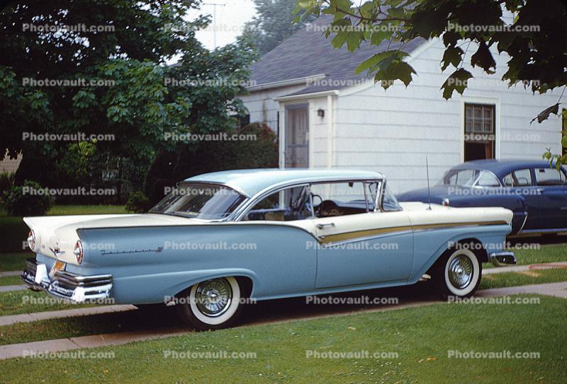 1957 Ford Fairlane, Driveway, House, 1950s
