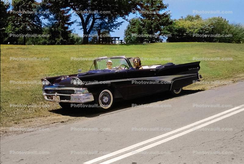1958 Ford Fairlane, Women, cabriolet, 1950s
