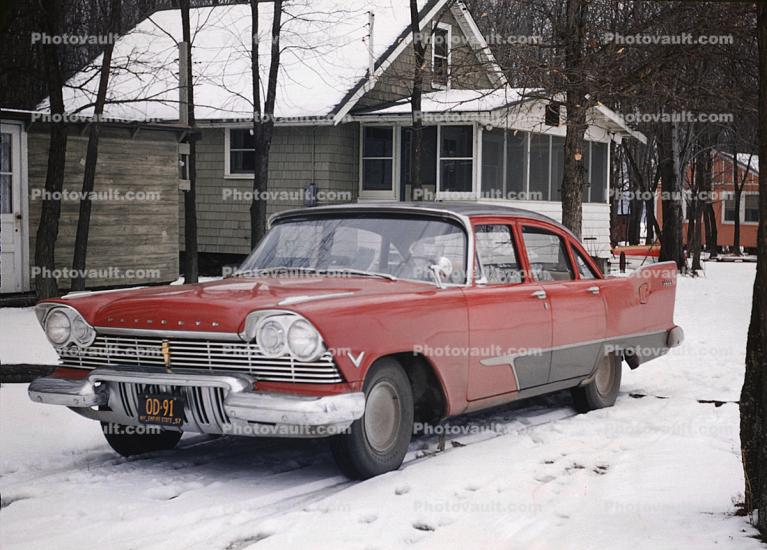 1957 Plymouth Savoy, 4-door coupe, upstate New York, 1950s