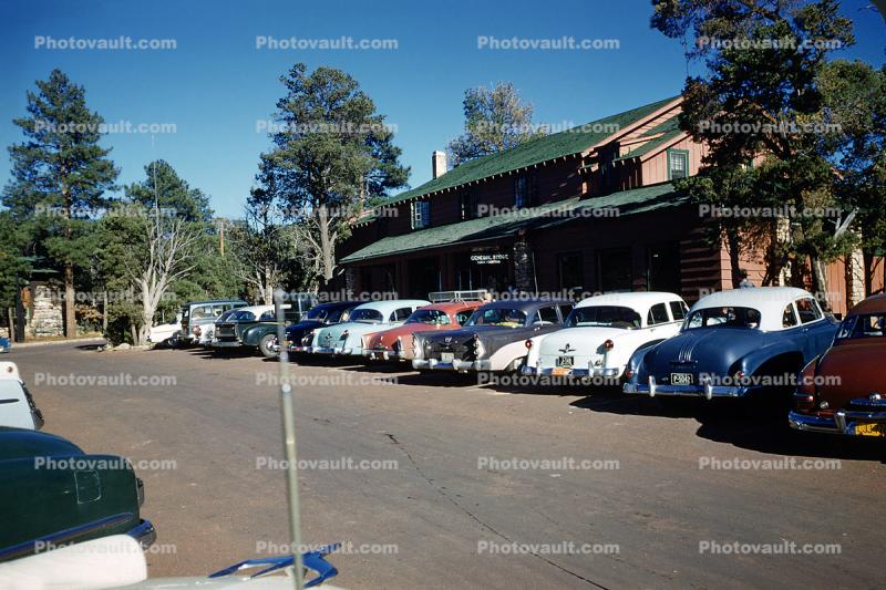 Parked Cars at a General Store in a National Park, 1950s