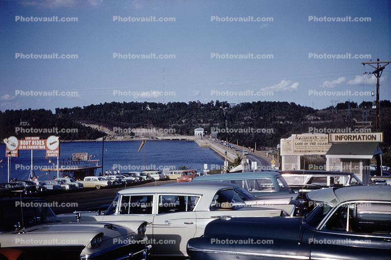 Lake of the Ozarks, Parked cars, Reservoir, 1950s