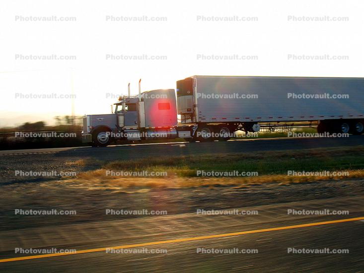 Interstate Highway I-5, northern California, Semi-trailer truck, Semi