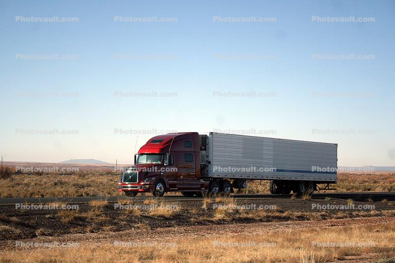 Volvo, Interstate Highway I-40, Roadway, Road, (Route-66), Semi-trailer truck, Semi