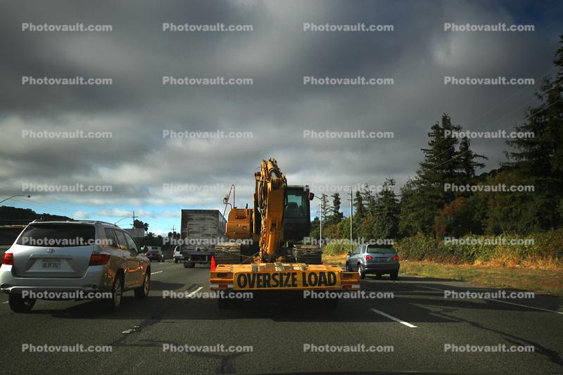 Oversize Load, Truck, Hiwy 101, Marin County, California