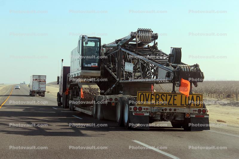 Oversize Load, crawler crane, highway, road