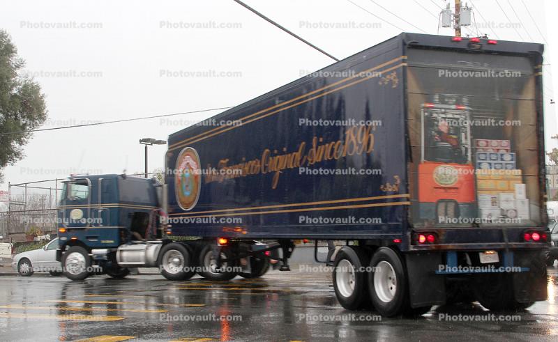 Beer Truck, semi, Potrero Hill, rain, rainy