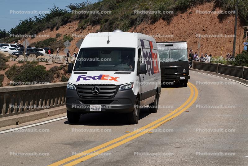 FedEx Panel Truck Bixby Bridge, Big Sur, PCH, Mercedes-Benz Panel Van