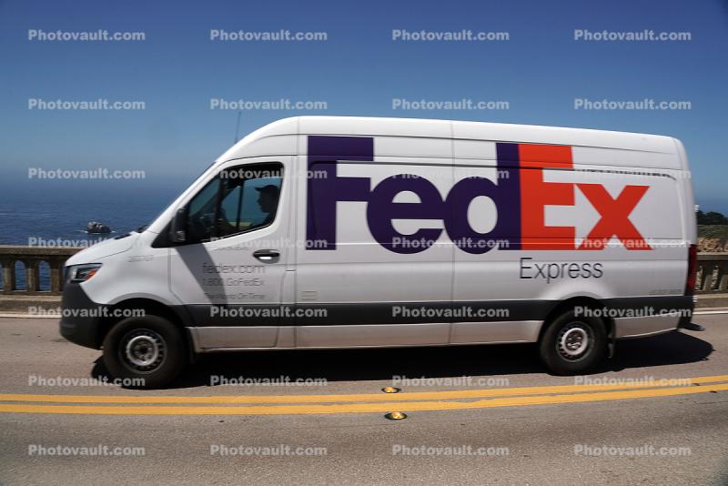 FedEx Panel Truck, Big Sur, PCH, Mercedes-Benz Van