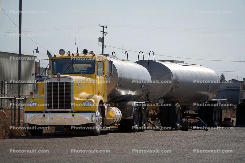 Gas Tanker Truck, Kenworth Semi Trailer, Asphalt Oil, Porterville Municipal Airport, PTV