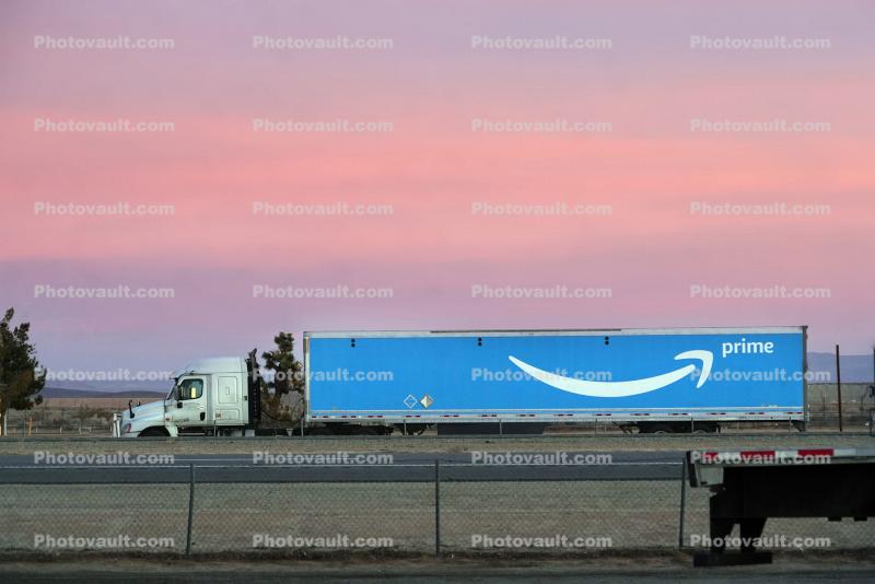Amazon Prime Semi Truck, Mojave-Barstow Highway 58