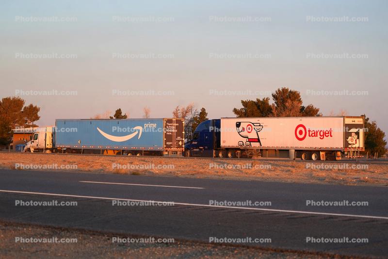 Amazon Prime, Target, Semi, Mojave-Barstow Highway 58