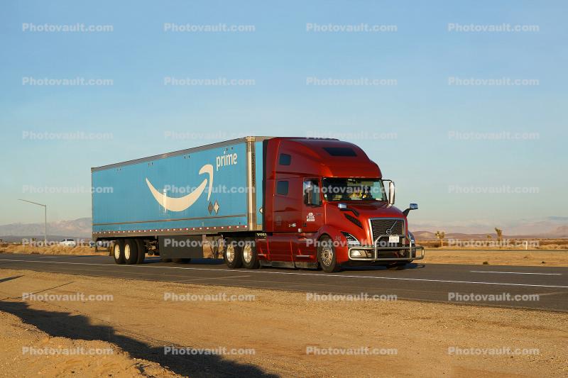 Volvo Semi Trailer Truck Amazon Prime, Highway 58