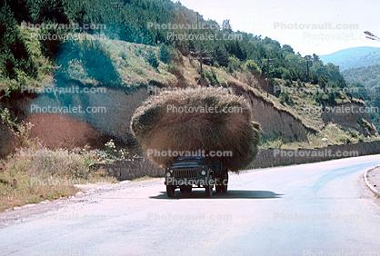 Overloaded Hay Truck, road, highway