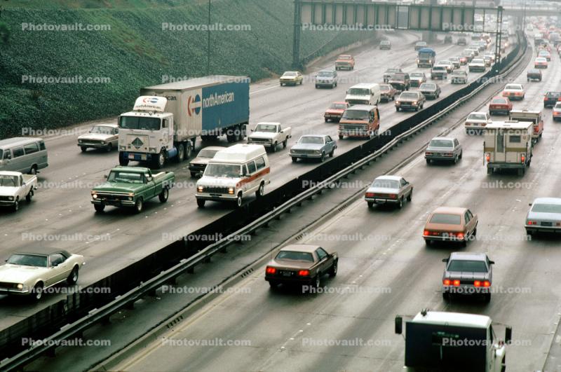 Interstate Highway I-10, Semi-trailer truck, Semi, North American Moving Van