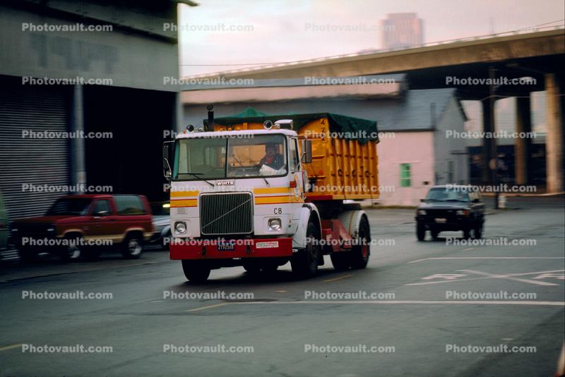 Volvo Cabover Truck, 17th street, White, car