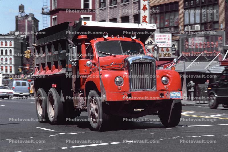 Mack dump truck, New York City, diesel