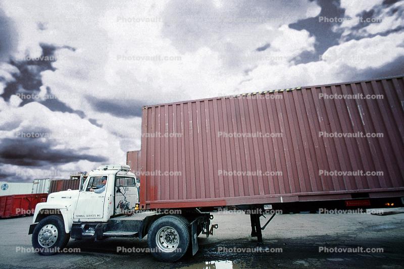 Containers, Semi-trailer truck, Semi
