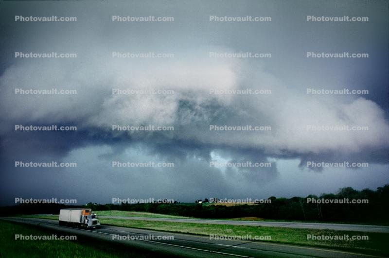 Storm Clouds, Rain, Interstate, Stormy, Semi-trailer truck, Semi