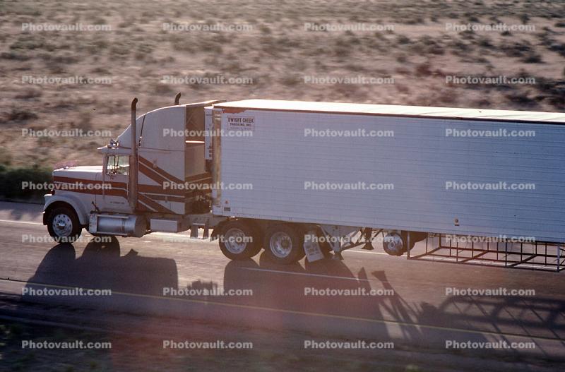 Interstate Highway I-40 looking southeast, Semi-trailer truck, Semi