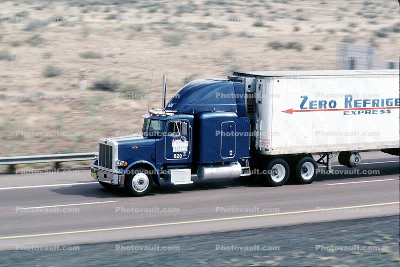 Peterbilt, Interstate Highway I-40 looking west, Semi-trailer truck, Semi