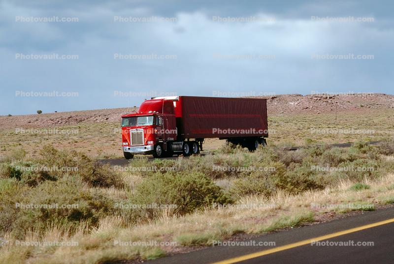 Kenworth Cabover, Semi-trailer truck, Semi, Interstate Highway I-40