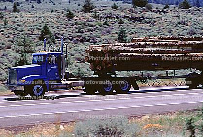 Logging Truck, Trees, Highway, Shasta County, US Highway-97