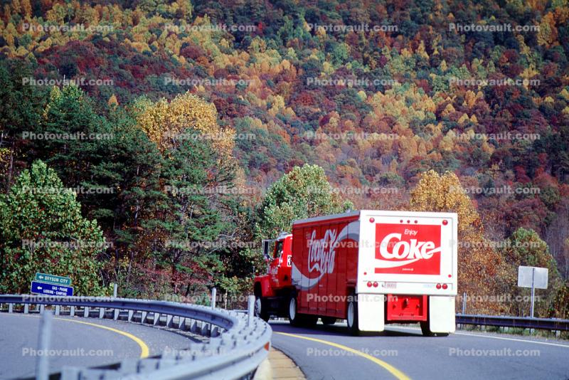 Kolstad, Highway-28, near Bryson City, Semi-trailer truck, autumn, Semi