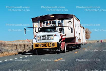 Trailer Home, Oversize Load, Wide Load, north of Shiprock, Highway 160, Road, Roadway, GMC