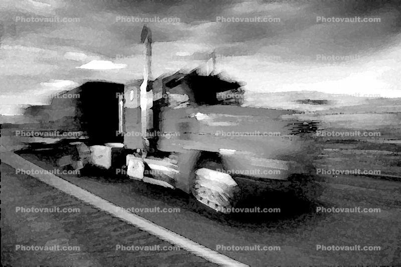 streaking truck, flatbed trailer