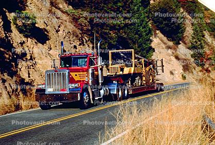 west of Paxton, north fork of the Feather River, flatbed trailer, Semi
