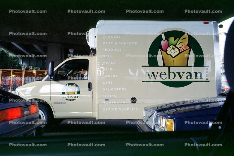 Webvan, reefer, panel truck, home delivery van