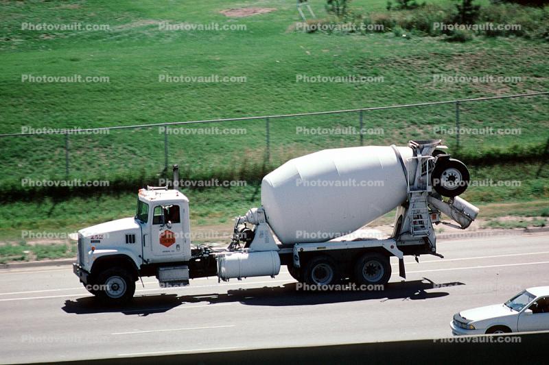 Cement Concrete Mixer, Interstate Highway I-25, Tumbler, Denver