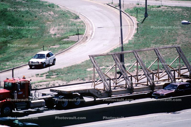 Denver, Interstate Highway I-25, flatbed trailer, Semi